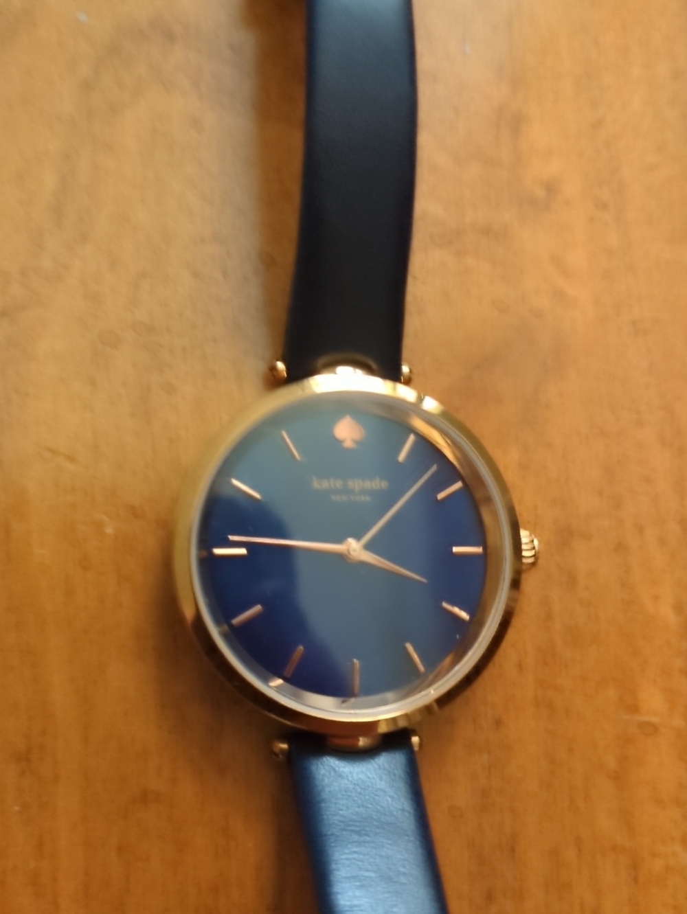 kate spade Navy Dial Gold-Tone Case Women's Watch with Blue Leather Strap